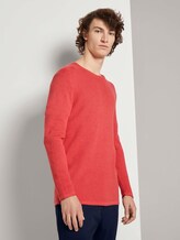Strukturierter Pullover - Männer - blush berry melange Strukturierter Pullover - Männer - blush berry melange - 1 - TOM TAILOR Denim