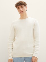 Strukturierter Pullover - Männer - oat milk melange Strukturierter Pullover - Männer - oat milk melange - 5 - TOM TAILOR Denim