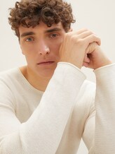 Strukturierter Pullover - Männer - oat milk melange Strukturierter Pullover - Männer - oat milk melange - 9 - TOM TAILOR Denim