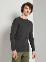 Strukturierter Pullover - Männer - dim anthracite melange Strukturierter Pullover - Männer - dim anthracite melange - 1 - TOM TAILOR Denim