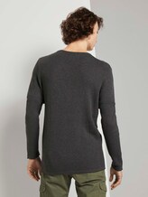 Strukturierter Pullover - Männer - dim anthracite melange Strukturierter Pullover - Männer - dim anthracite melange - 2 - TOM TAILOR Denim