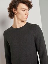 Strukturierter Pullover - Männer - dim anthracite melange Strukturierter Pullover - Männer - dim anthracite melange - 9 - TOM TAILOR Denim