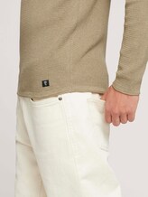 Strukturierter Pullover - Männer - soft pale khaki melange Strukturierter Pullover - Männer - soft pale khaki melange - 9 - TOM TAILOR Denim