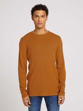 Strukturierter Pullover - Männer - cognac brown melange Strukturierter Pullover - Männer - cognac brown melange - 1 - TOM TAILOR Denim