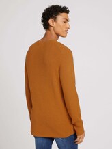 Strukturierter Pullover - Männer - cognac brown melange Strukturierter Pullover - Männer - cognac brown melange - 2 - TOM TAILOR Denim
