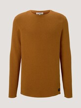 Strukturierter Pullover - Männer - cognac brown melange Strukturierter Pullover - Männer - cognac brown melange - 7 - TOM TAILOR Denim