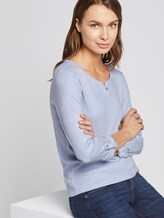 gestreiftes Henley-Shirt - Frauen - blue offwhite small stripe gestreiftes Henley-Shirt - Frauen - blue offwhite small stripe - 5 - TOM TAILOR