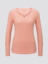 gestreiftes Henley-Shirt - Frauen - orange offwhite small stripe gestreiftes Henley-Shirt - Frauen - orange offwhite small stripe - 7 - TOM TAILOR