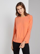 Langarmshirt mit Brusttasche - Frauen - Fusion Coral Langarmshirt mit Brusttasche - Frauen - Fusion Coral - 5 - TOM TAILOR