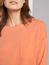 Langarmshirt mit Brusttasche - Frauen - Fusion Coral Langarmshirt mit Brusttasche - Frauen - Fusion Coral - 9 - TOM TAILOR
