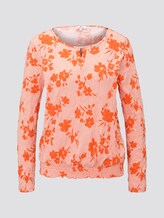 TOM TAILOR Damen Blusenshirt mit Print, orange, gemustert, Gr.M