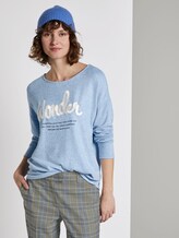 Langarmshirt mit Print - Frauen - sicilian blue melange Langarmshirt mit Print - Frauen - sicilian blue melange - 5 - TOM TAILOR