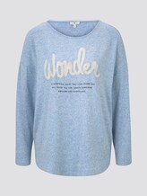 Langarmshirt mit Print - Frauen - sicilian blue melange Langarmshirt mit Print - Frauen - sicilian blue melange - 7 - TOM TAILOR
