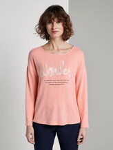 Langarmshirt mit Print - Frauen - fruity melon melange Langarmshirt mit Print - Frauen - fruity melon melange - 1 - TOM TAILOR