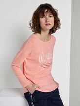 Langarmshirt mit Print - Frauen - fruity melon melange Langarmshirt mit Print - Frauen - fruity melon melange - 5 - TOM TAILOR