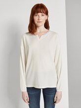 Langarmshirt im Materialmix - Frauen - Whisper White Langarmshirt im Materialmix - Frauen - Whisper White - 1 - TOM TAILOR
