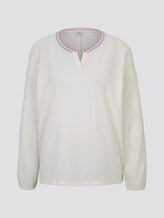 Langarmshirt im Materialmix - Frauen - Whisper White Langarmshirt im Materialmix - Frauen - Whisper White - 7 - TOM TAILOR