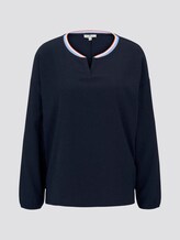 Langarmshirt im Materialmix - Frauen - Sky Captain Blue Langarmshirt im Materialmix - Frauen - Sky Captain Blue - 7 - TOM TAILOR