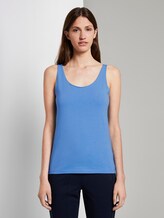 Top mit Spitzenborte - Frauen - sea blue Top mit Spitzenborte - Frauen - sea blue - 1 - TOM TAILOR