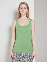 Top mit Spitzenborte - Frauen - sundried turf green Top mit Spitzenborte - Frauen - sundried turf green - 1 - TOM TAILOR