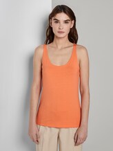 Top mit Spitzenborte - Frauen - fruity melon orange Top mit Spitzenborte - Frauen - fruity melon orange - 1 - TOM TAILOR