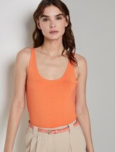 Top mit Spitzenborte - Frauen - fruity melon orange Top mit Spitzenborte - Frauen - fruity melon orange - 5 - TOM TAILOR