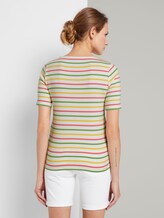 Buntes T-Shirt mit Streifen - Frauen - offwhite multicolor stripe Buntes T-Shirt mit Streifen - Frauen - offwhite multicolor stripe - 2 - TOM TAILOR