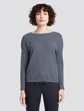 gestreiftes langarmshirt - Frauen - navy stripe structure gestreiftes langarmshirt - Frauen - navy stripe structure - 1 - TOM TAILOR