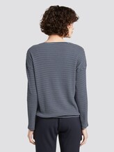 gestreiftes langarmshirt - Frauen - navy stripe structure gestreiftes langarmshirt - Frauen - navy stripe structure - 2 - TOM TAILOR