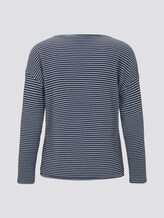 gestreiftes langarmshirt - Frauen - navy stripe structure gestreiftes langarmshirt - Frauen - navy stripe structure - 8 - TOM TAILOR