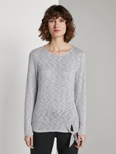 T-shirt mit Knotendetail - Frauen - Silver Grey Melange T-shirt mit Knotendetail - Frauen - Silver Grey Melange - 1 - TOM TAILOR