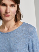 T-shirt mit Knotendetail - Frauen - blue white structure T-shirt mit Knotendetail - Frauen - blue white structure - 10 - TOM TAILOR
