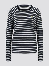 Gestreept shirt met lange mouwen uit jersey - Vrouwen - navy stripe Gestreept shirt met lange mouwen uit jersey - Vrouwen - navy stripe - 7 - TOM TAILOR