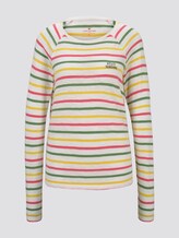 Gestreiftes Jersey Langarmshirt - Frauen - offwhite multicolor stripe Gestreiftes Jersey Langarmshirt - Frauen - offwhite multicolor stripe - 7 - TOM TAILOR