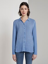 Blusenshirt mit Zierknopfleiste - Frauen - sea blue Blusenshirt mit Zierknopfleiste - Frauen - sea blue - 1 - TOM TAILOR