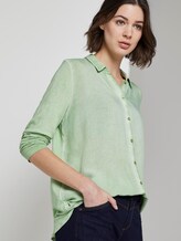 Blouse top with a decorative button tab - Women - sundried turf green Blouse top with a decorative button tab - Women - sundried turf green - 5 - TOM TAILOR