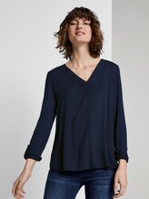 Blusenshirt mit V-Ausschnitt - Frauen - Sky Captain Blue Blusenshirt mit V-Ausschnitt - Frauen - Sky Captain Blue - 5 - TOM TAILOR