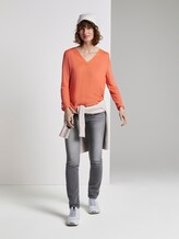 Blouse shirt met V-hals - Vrouwen - Fusion Coral Blouse shirt met V-hals - Vrouwen - Fusion Coral - 3 - TOM TAILOR