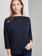 T-Shirt mit U-Boot-Ausschnitt - Frauen - Sky Captain Blue T-Shirt mit U-Boot-Ausschnitt - Frauen - Sky Captain Blue - 5 - TOM TAILOR