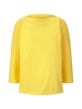 TOM TAILOR Damen T-Shirt mit U-Boot-Ausschnitt, gelb, mehrfarbig, Gr.L