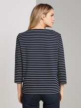 Gestreiftes Ottoman Sweatshirt - Frauen - navy horizontal stripe Gestreiftes Ottoman Sweatshirt - Frauen - navy horizontal stripe - 2 - TOM TAILOR