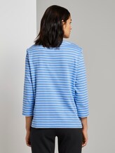 Gestreiftes Ottoman Sweatshirt - Frauen - bleu offwhite stripe Gestreiftes Ottoman Sweatshirt - Frauen - bleu offwhite stripe - 2 - TOM TAILOR