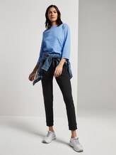 Gestreiftes Ottoman Sweatshirt - Frauen - bleu offwhite stripe Gestreiftes Ottoman Sweatshirt - Frauen - bleu offwhite stripe - 3 - TOM TAILOR