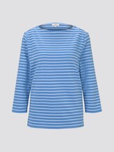 Gestreiftes Ottoman Sweatshirt - Frauen - bleu offwhite stripe Gestreiftes Ottoman Sweatshirt - Frauen - bleu offwhite stripe - 7 - TOM TAILOR