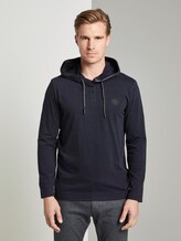 Langarmshirt mit Kapuze - Männer - Knitted Navy Langarmshirt mit Kapuze - Männer - Knitted Navy - 1 - TOM TAILOR