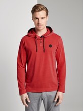 Langarmshirt mit Kapuze - Männer - brilliant red Langarmshirt mit Kapuze - Männer - brilliant red - 1 - TOM TAILOR