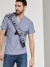 Henley T-Shirt - Mannen - estate blue yarndye stripe Henley T-Shirt - Mannen - estate blue yarndye stripe - 5 - TOM TAILOR