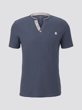 Gestreiftes Henley-T-Shirt - Männer - cyber grey yarndye stripe Gestreiftes Henley-T-Shirt - Männer - cyber grey yarndye stripe - 7 - TOM TAILOR