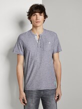 Gestreiftes Henley-T-Shirt - Männer - tarmac grey yarndye stripe Gestreiftes Henley-T-Shirt - Männer - tarmac grey yarndye stripe - 1 - TOM TAILOR