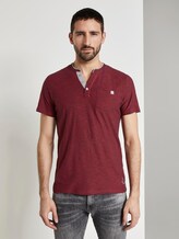 Gestreiftes Henley-T-Shirt - Männer - red navy stripe Gestreiftes Henley-T-Shirt - Männer - red navy stripe - 1 - TOM TAILOR
